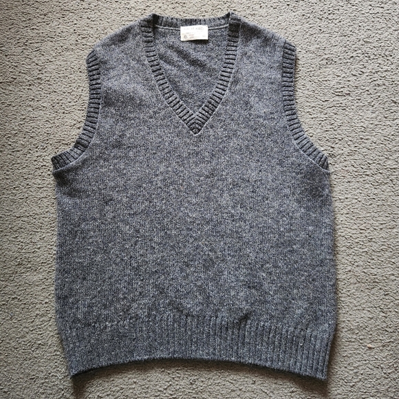 The Moors Other - Vintage THE MOORS Vest Mens Large Gray Shetland Wool Lord Jeff Made USA Scotland